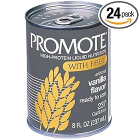 Promote with Fiber High-Protein Liquid Nutrition, Ready to Use, Vanilla, Case of 24 Cans- each 8 Ounces