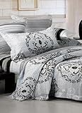 4-pc White Satin Drill Duvet Cover Bedding Set Full Queen And King Size Ful ....
