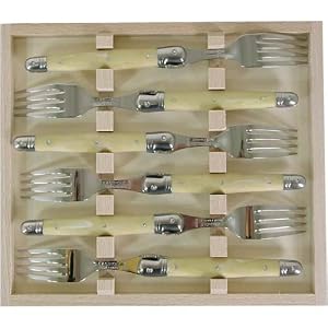 Laguiole Verdier Heavy Duty Boxed Set of 6 Forks, Horn Handles