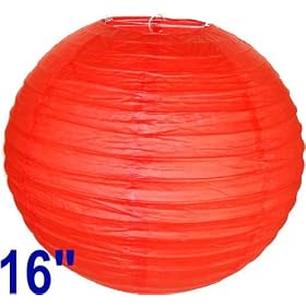 Red Chinese Japanese Paper Lantern Lamp 16 Diameter - Just Artifacts Brand by Just Artifacts