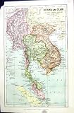 CHAMBERS ANTIQUE MAP c1906 BURMA SIAM COCHIN CHINA ANNAM TONG KING