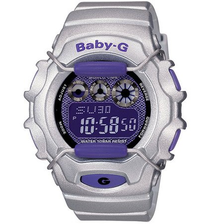 Casio Women's BG1006SA-8CR Baby-G Silver and Purple Digital Sport Watch