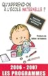Qu'apprend-on � l'�cole maternelle ? : Les programmes