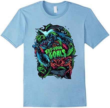 Men's Set Your Goals Sea Life Extravaganza T-Shirt 2XL Baby Blue