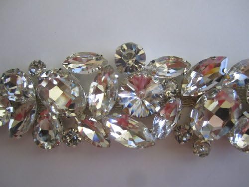 Rhinestone Applique Cluster Design DIY for Sash Weding - 8.75 Inches Long