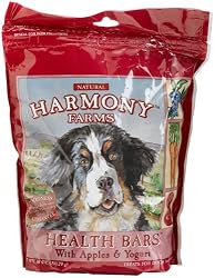 HARMONY FARMS Health Bars with Apples & Yogurt for Dogs, 18-Ounce Bags (Pack of 6)