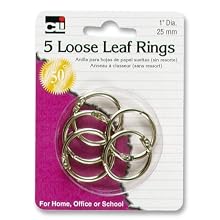 Charles Leonard Rings - Loose Leaf - 1" Diameter - 5/Card, 65016