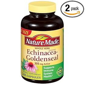 Nature Made Echinacea Goldenseal, 305mg, 240 Capsules (Pack of 2)