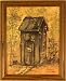 Rustic Outhouse Moon Vine Bathroom Decor Framed Print