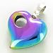 Lucky and Happy Heart Pendant in Rainbow Hematite Gemstone