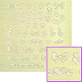 ネイルシール＜ゼリーパーツ＞ハートリボン/ホワイト