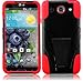Generic Hybrid Double Layer Fusion Cover Case with Kickstand for LG Optimus G Pro E980 - Retail Packaging - Black/Red