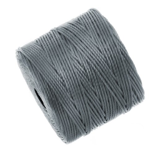 BeadSmith Super-Lon (S-Lon) Cord - Size #18 Twisted Nylon - Gray (77 Yard Spool)