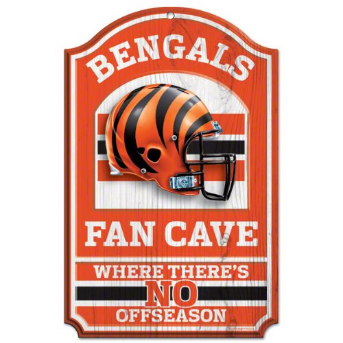 NFL Cincinnati Bengals 11-by-17 inch Fan Cave No Offseason Wood Sign