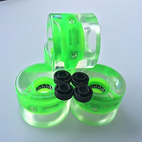 Clear Green 1Set (4 Pcs) Blank Pro 60 X 45Mm Cuiser Led Light Up Wheels Fits Style Skateboard Skate Fish Board Backpack Longboard