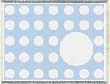 Polka Dot Blue Mini Throw - 48 x 35 Blanket/Throw