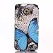 Galaxy S6 Case,S6 Case,M-Zebra Premium PU Flip Leather Window View Design Display Caller ID Time Table Case Cover for Samsung Galaxy S6,with Screen Protectors+Stylus+Cleaning Cloth (Blue Butterfly)