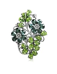Color Change Alexandrite Doublet & Peridot 925 Sterling Silver Flower & Leaf Pendant