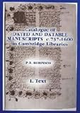  : Catalogue of Dated and Datable Manuscripts C 737-1600 in Cambridge Libraries