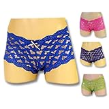 Ladies Lace Heart Design Boy Leg Underwear Panties By Sweet Intimates