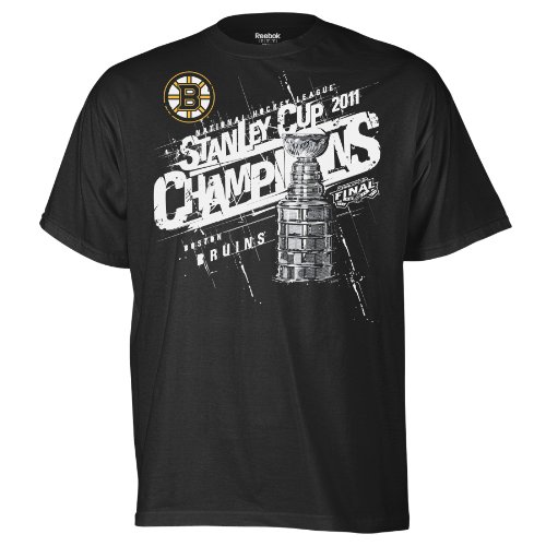 NHL Men's Boston Bruins 2011 Stanley Cup Champions Parade Tee Shirt (Black, Medium)