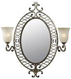 Lattice 2-light Vanity Mirror 35hx32w Desert Sand