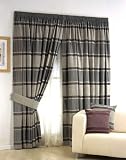 Calgary Lined 3 Pencil Pleat Curtains - Graphite (132cm x 229cm)