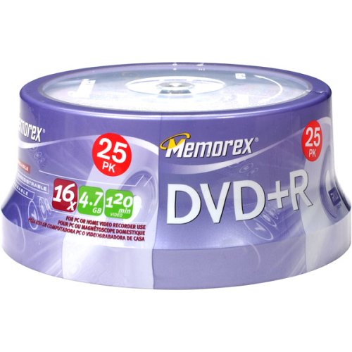 Memorex DVD+R 16x 4.7GB 25 Pack Spindle