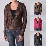 Ci Sono by Journee Juniors Hooded Faux Leather Jacket