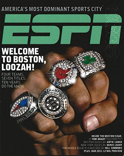 Baseball ESPN welcome to boston loozah. Four teams seven titles. Ten years do the math - 8"x10" Photo, Mounted in 11"x14" Double Matt and Framed with Plexi Glass