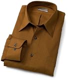  : Van Heusen Men's Fitted Long Sleeve Wrinkle Free Satin Stripe Shirt, Harvest Gold, 15 32/33