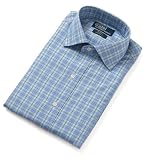 Ralph Lauren Mens Blue Plaid with Yellow Checks  Dress Shirt
