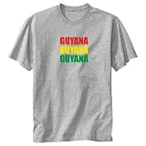 T-Shirt Heather Gray  Triple Color Guyana  Country