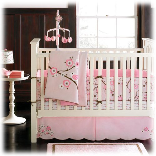 MiGi Pink Blossom 4 pc Crib Set