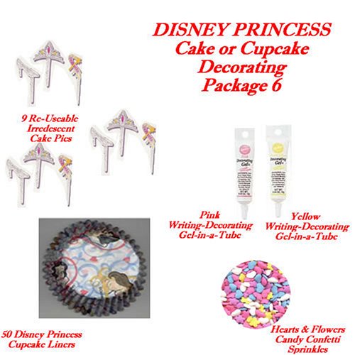 Disney Princess Cakes - Do-It-Yourself Cupcake Pkg. 6 SAVE $1.72 by Wilton, Lucks, Decopac