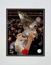 Buy Chase Utley with 2008 World Series Trophy Double Matted 8 x 10 Photograph (Unframed) by Photo File