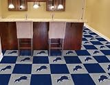 Detroit Lions Rubber Backed Carpet Tiles Modular Flooring