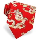 Chinese Dragon Tie by Wild Ties - Red Silk
