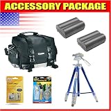 Canon 200DG Camera Case, Two BP-511 Equivalent Batteries, 4 in 1 Lens Care Kit, LCD Screen Protectors, Xplorer Tripod
