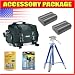 Canon 200DG Camera Case, Two BP-511 Equivalent Batteries, 4 in 1 Lens Care Kit, LCD Screen Protectors, Xplorer Tripod