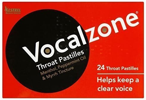 12 x Vocalzone Throat Pastilles 24 Throat Pastilles by Vocalzone by VOCALZONE THROAT PASTILLES
