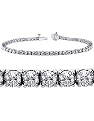 6.00 CT TW 4 Prong Round Diamond Tennis Bracelet in 14k White Gold (F-G-color/VS2-SI1-clarity)