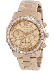 GUESS Womens U0016L5 Dazzling Hi-Energy Rose Gold-Tone Chronograph Sport Watch with Genuine Crystal Accents