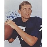 Joe Theismann Autographed Notre Dame Fighting Irish (Blue Jersey) 8x10 Photo