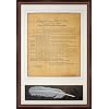 The Bill of Rights. High Quality Replica of Historical document. Genuine Parchment & Quill. Framed and Matted