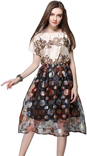 Caflin Vintage Skirt Set 2 Pieces Causal Loosen Party Dreamming Print Women Clothing multicolorL