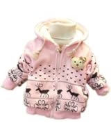 Kubeer Baby 0-4T Girl Christmas Deer Outerwear Coat Kid Children Jacket Overcoat