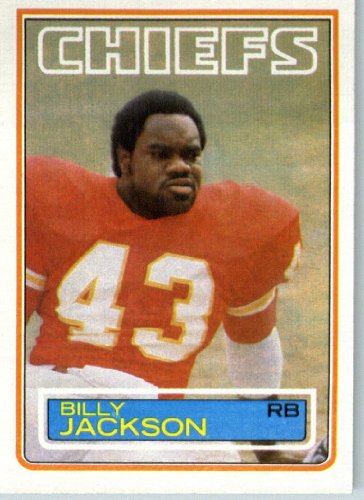 1983 Topps # 288 Billy Jackson Kansas City Chiefs Football Card - Shipped In Protective Screwdown Display Case!