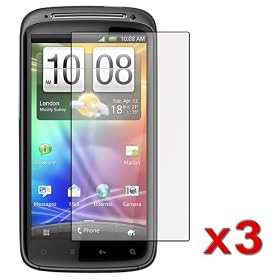 Three Clear Screen Protectors / Covers for HTC Sensation 4G