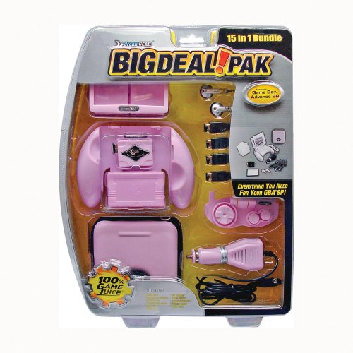 Game Boy Advance SP Big Deal Pack 15 In 1 Bundle - Pink